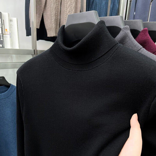 100% Wool Turtleneck Pure Wool Sweater Men's Winter Worsted Machine Washable Casual Jacquard Warm Knit Sweater Men's AN-98625 Maroon 3XL Recommended 175-190 Jin Jin equals 0.5 kg