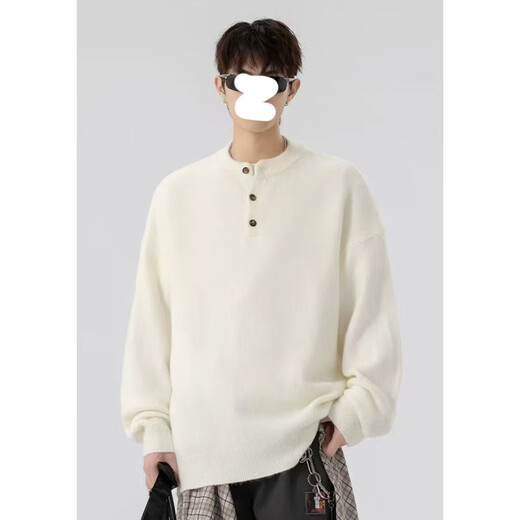 7 excellent products Sweater Men's Autumn and Winter New American Henry Collar Knitted Bottoming Jacket Lazy Casual Top Men XZ-D66 Black M