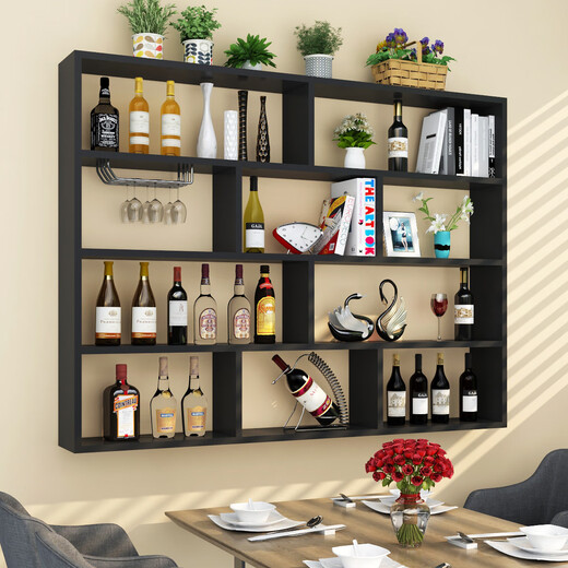 Zhong Zhanggui wall-mounted wine rack simple wine cabinet multi-layer restaurant wall wine rack hotel creative hanging wall cabinet storage rack bookshelf white three-layer 100x100 deep 20cm