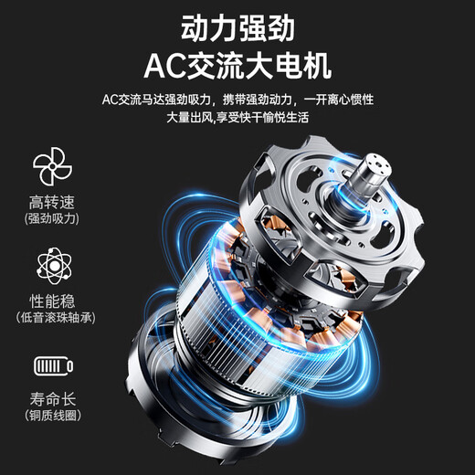 CONFU hair dryer for barber shops and hair salons 2400W high-power high-wind hair dryer household constant temperature quick-drying hair dryer 3C certification KF-8894 smart black hair salon recommended model - 3.5M cord length