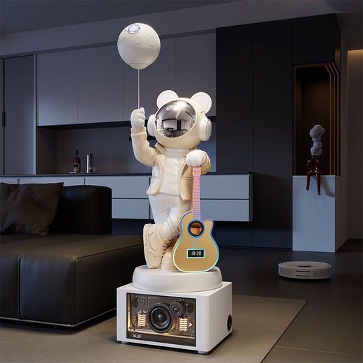 Jizhao astronaut large floor-standing ornament in the living room of the astronaut's living room high-end light luxury decoration starry sky projection lamp next to the TV cabinet White astronaut + Xiaoai classmates speaker + karaoke speaker Height 160.5cm No Specifications