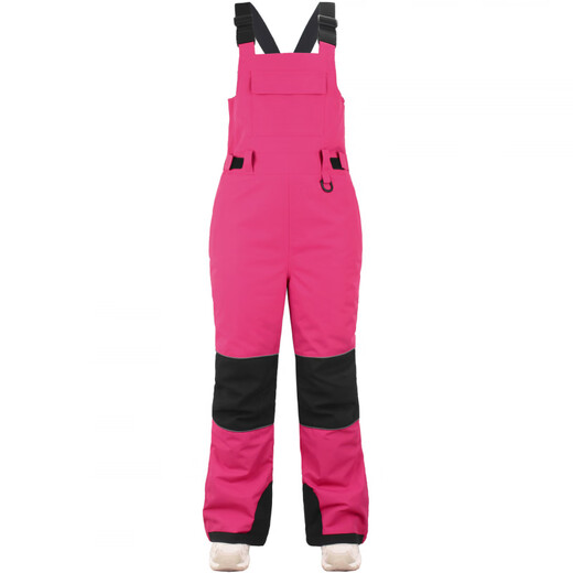 Gsou SNOW new children's overalls winter outdoor sports single and double plate wear-resistant color-blocking windproof and waterproof ski pants for women black 90cm