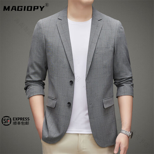 MAGIOPY luxury high-end brand casual suit for men spring and autumn new business casual small suit fashionable single suit jacket for men gray high-end gift box M 170 high-end gift box