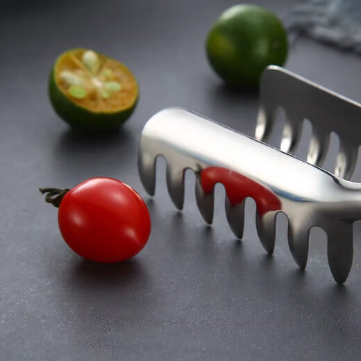 Piaoao thickened stainless steel food tongs food barbecue tongs vegetable tongs fried steak cake bread tongs pasta tongs grabbing tooth tongs pasta tongs (large single)