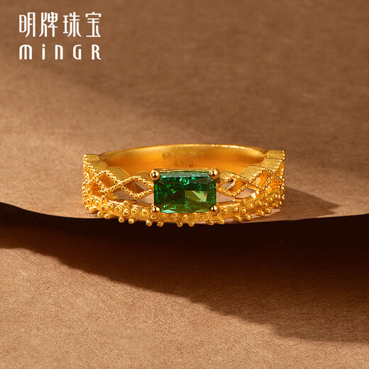 Ming brand jewelry pure gold ancient gold cloud manor ring for wife and girlfriend AFM0379 labor cost 650 pure gold ring size 16 about 5.24 grams