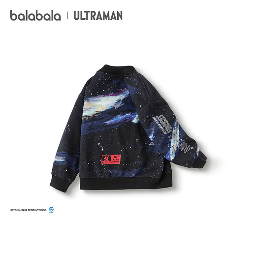 Balabala Ultraman IP boys sweatshirt half turtleneck autumn and winter tops comfortable and versatile fashionable and cool black tone 00399 130