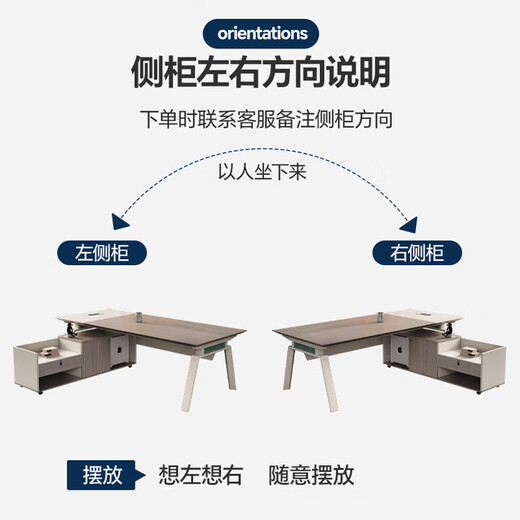 Desk Boss Desk Fashion Office Furniture Modern Simple Office Supervisor Manager Desk and Chair Combination 1.6 Meter Single Table E0 Grade Plate