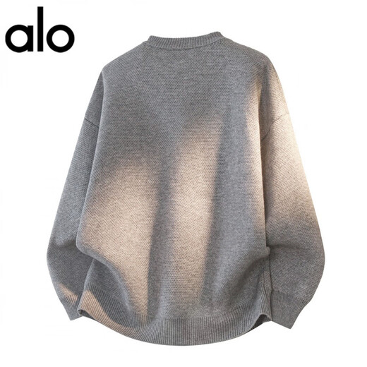 ALO YOGA trendy brand autumn stand-up collar knitted casual couple cardigan sweater jacket gray 2XL 140-160Jin Jin equals 0.5 kg