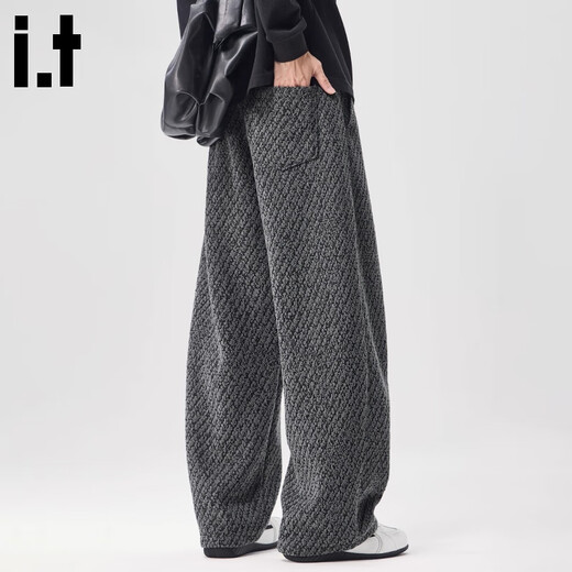 CHOCOOLATEit Casual Pants Men's Spring and Autumn New American Scimitar Pants Men's Loose Straight Pants Men's Long Pants Dark Gray M