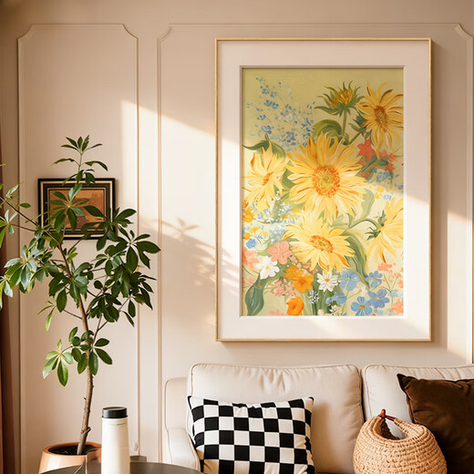 Long time no see Gao Jing living room decoration painting cream style artist flower hanging painting housewarming gift entrance corridor mural