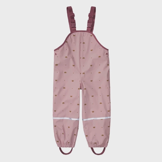 2024 children's suspenders plus velvet rain pants kindergarten baby boys and girls full body waterproof pants outdoor dark green S one size fits all 1 piece