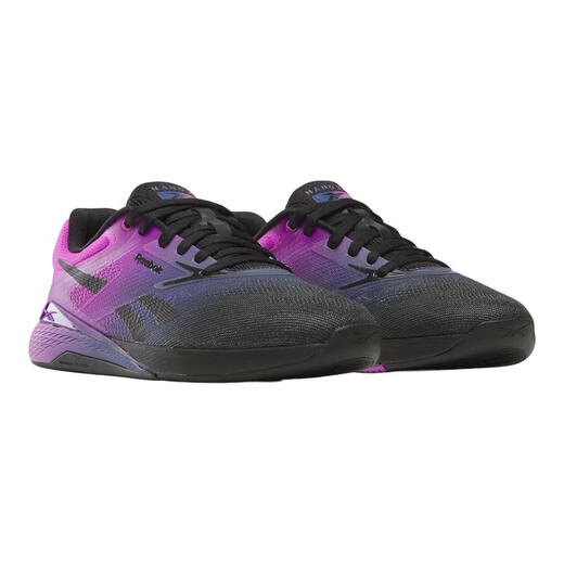 Reebok women's training shoes, cushioning support, flexible fit, non-slip grip, breathable and wear-resistant mesh material, EVA midsole BLACK/TWILIGHT PURPLE/PUR 38