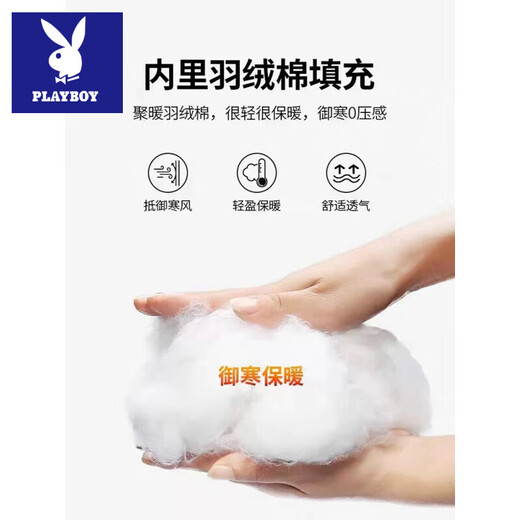 Playboy Graphene Dad Winter Jacket Middle-aged and Elderly Cotton Coat Plus Velvet Thickened Men's Down Middle-aged Warm Cotton Coat 25889 Navy Graphene Quick Heat Plus Velvet Plus XL Recommended 90-120 Jin Jin is equal to 0.5 kg