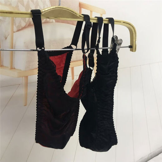 New men's adjustable thin strap suspender thong sexy men's close-fitting lace underwear black L recommended 95-110Jin Jin equals 0.5 kg