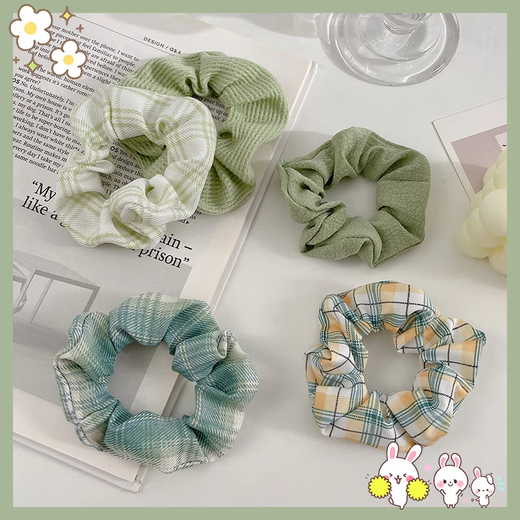 Large intestine hair band for women 2025 new style hair rope head flower summer high-end rubber band leather set hair accessories hair headband Siqi 9-piece set