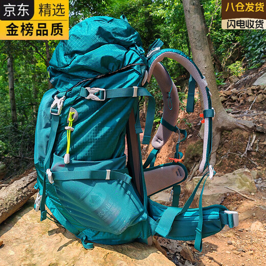 GIOIO Japan imported famous brand travel backpack large capacity backpack mountaineering bag for men and women outdoor hiking suspended breathable backpack dark green (with rain cover at the bottom) 35+5 (suitable for people under 175)