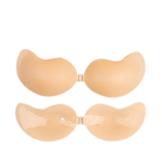 超薄芒果杯固态硅胶胸贴聚拢隐形挡凸点纯色透明乳贴露背婚纱礼服 肤色 A