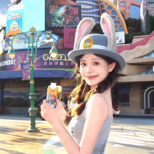 Judy Hat Rabbit Police Officer Headwear Cos Costume Zootopia Children's Top Hat Hairband Universal Studios Show Judy Rabbit Small Top Hat Hairpin