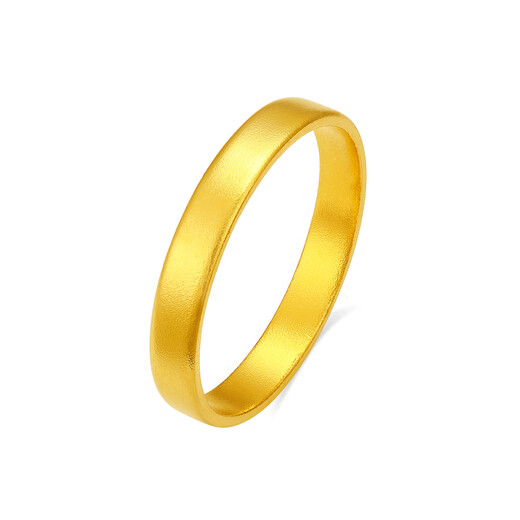 Jin Zhifu wide version plain gold ring for men and women, solid gold ring for husband and wife as a Valentine's Day gift for men and women, 11 rings, about 3.9 grams (refund more or make up less)