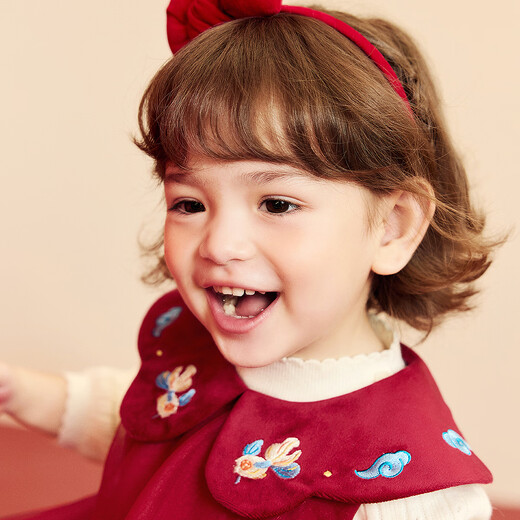 Mini Bara Mi Fan Joint Girls Dress New Chinese Mesh Sweet Children's Skirt New Year