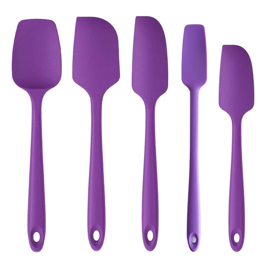Yusenyi high-looking export purple baking spatula high temperature resistant silicone cream spatula nougat scraper purple 5-piece set