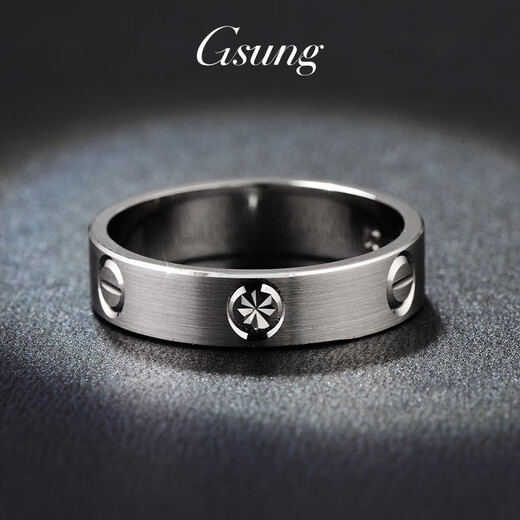 GsunG platinum men's ring PT950 couple's ring wedding ring platinum women's matte ring customized with different weights and widths contact customer service