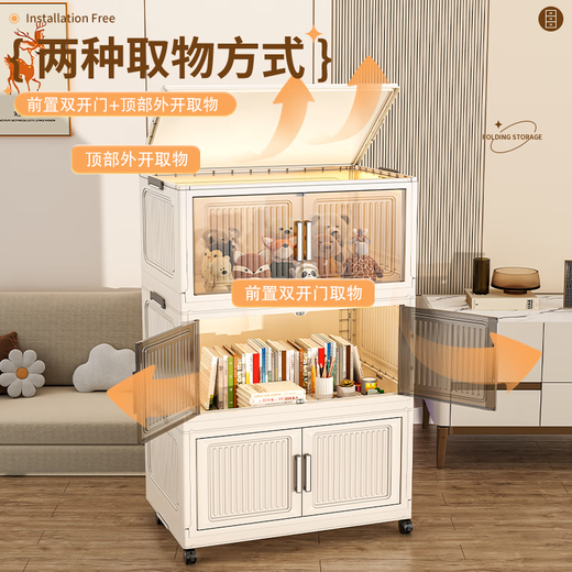 Thickened storage cabinet multi-layer sundries storage cabinet simple baby wardrobe home baby clothes plastic storage box thickened 80cm width - mixed color 5 layers 3 transparent + 2 solid color