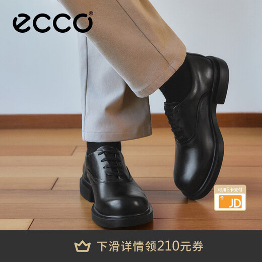 ECCO Derby Shoes 2025 Autumn New Business Leather Shoes Men's Height Height Wedding Shoes City Seoul 522364 Black 52236401001 41