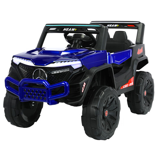 Stroller, children's electric car, four-wheel dual-drive car, male and female child, with remote control toy car, baby can sit in it, Benz, gray dual-electric dual-drive + swing