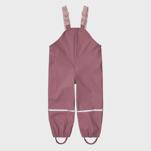 2024 children's suspenders plus velvet rain pants kindergarten baby boys and girls full body waterproof pants outdoor dark green S one size fits all 1 piece