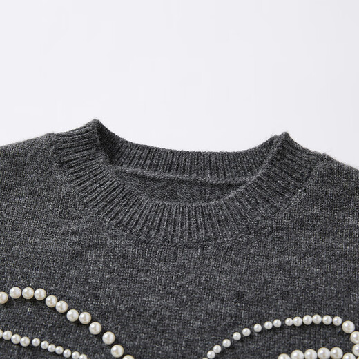 Xiangying Gray Knitted Suit Women's Spring 2026 New Bow Sweater Short Skirt New Year's Warm Clothes Complete Outfit Dark Gray M