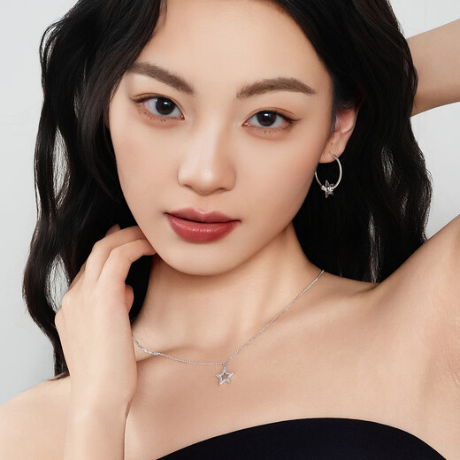 Wanfulong 2025 new star platinum necklace genuine pt950 simple and fashionable platinum chain birthday gift for girlfriend 4.78g