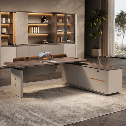 Electric lifting boss desk desk president desk Italian style leadership manager supervisor office desk and chair combination executive desk E0 environmentally friendly silent dual motor 1.8 meters