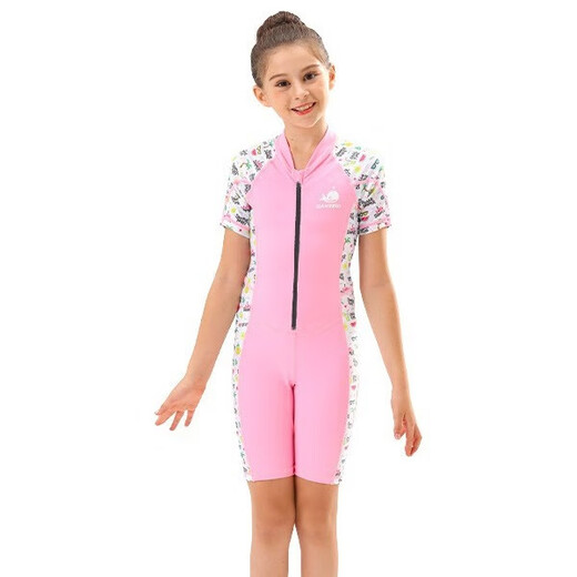 SAKINNO new children's diving sunscreen quick-drying short-sleeved jellyfish clothing surfing snorkeling sailing one-piece swimsuit green 2XL