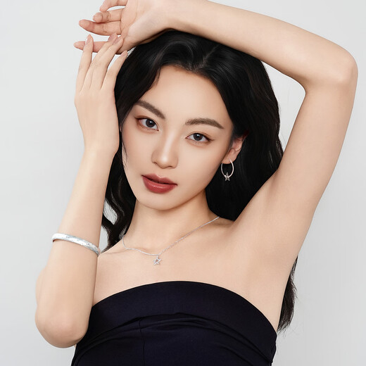 Wanfulong 2025 new star platinum necklace genuine pt950 simple and fashionable platinum chain birthday gift for girlfriend 4.78g