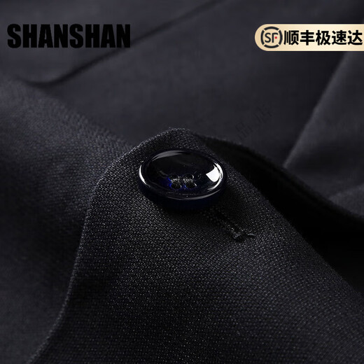 Shanshan (SHANSHAN) light luxury brand men's suit black dress slim fashion wedding business suit for men black XL 180/50B/34