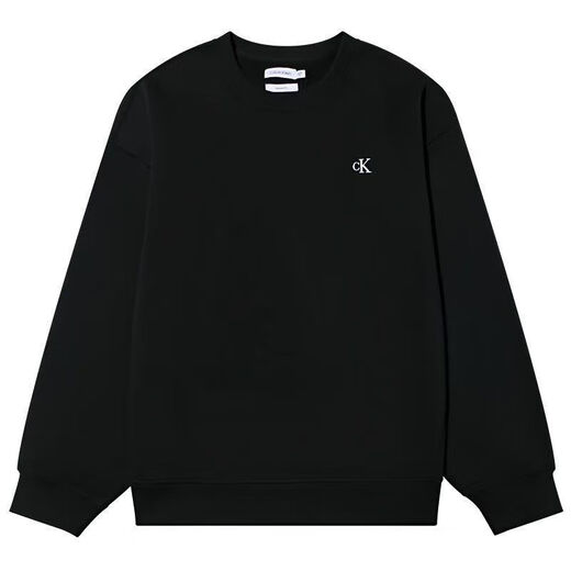 Calvin Klein Jeans embossed long-sleeved 25 printed embroidered new sweatshirt pure cotton loose versatile versatile pullover top for men and women trendy style white M recommended 100-120Jin Jin equals 0.5 kg