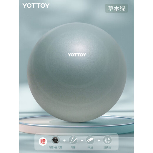 Yottoy yoga ball small fan you Pilates ball pelvic floor muscle fitness ball 20cm pregnant women training core strength wood green thickened _+ pump 65cm (height 160-1)