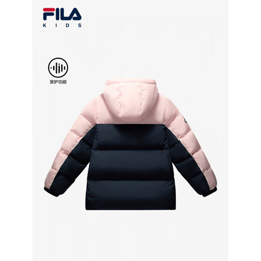 FILA Feila Down Jacket Winter New Style Girls' Warm Jacket for Middle and Large Children Official Flag Authentic Night Machine Blue-FNV 140 cm