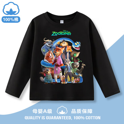 Oxygen Zootopia 2 Long Sleeve T-Shirt Cotton Zootopia Clothes Children's Nick Judy Boys Top Light Blue-Zootopia 130 cm