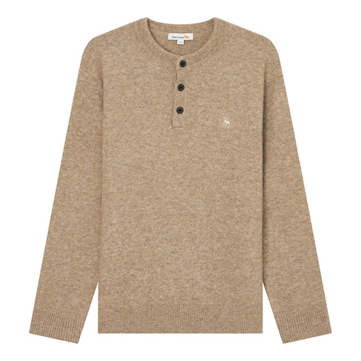 HENRY GRANT Autumn and Winter 2025 New Solid Color Floral Yarn Blended Turtleneck Sweater Men's Casual Warm Sweater Floral Gray KQBY253121U111 One Size (46)