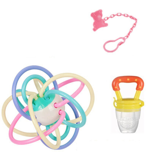 Hisamori Yoshida boiled rattle toy teether baby bite music Manhattan ball hand catch ball baby hand catch ball + bite play + anti-drop chain