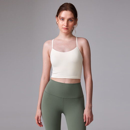 Butterluxe Cream Women's Sports Vest Camisole Underwear for Yoga and Pilates Training White Apricot S (70A/70B/70C/70D)