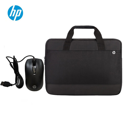 HP Handbag Laptop Bag Mouse Set 15.6-inch Portable Briefcase Wired Mouse Business Office Handbag Men and Women Spill-Resistant Laptop Bag