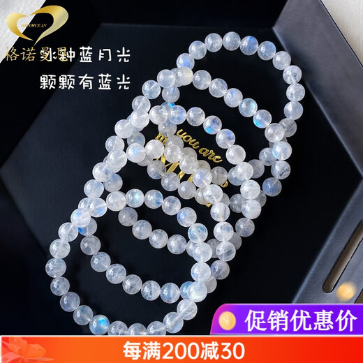 GONMCEAN Sri Lankan Moonstone Bracelet Women's Crystal Buddha Beads Bracelet Silver Jewelry Gift Labradorite Ice Blue Moon Kyanite 8mm