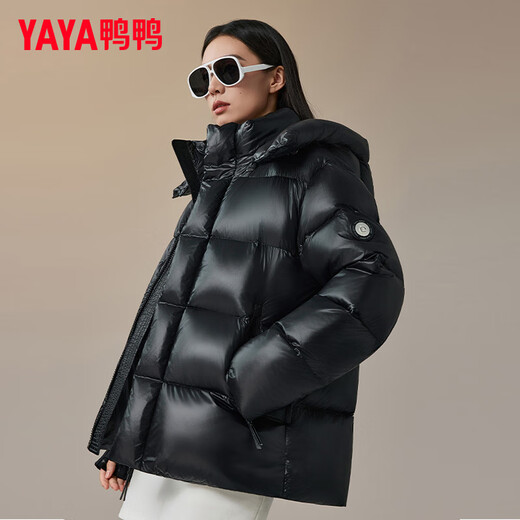 Duck Duck Black Label Goose Down Series Goose Down Down Jacket Couple Short Style 2025 Winter New Thickened Coldproof Jacket HY Black M (170) 222g Down Filled