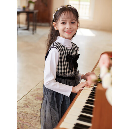 Montagut children's clothing girls design bow sleeveless splicing tutu skirt princess dress trendy dress for older children