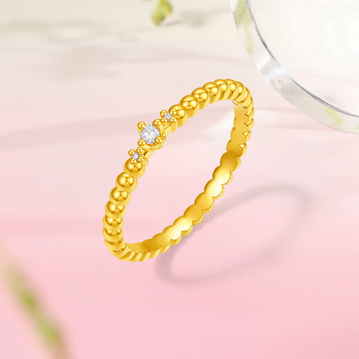 Saturday Fortune (ZLF) gold ring for women, 5D hard gold inlaid with diamonds, elegant and versatile ring for your girlfriend, No. 11-1.12g
