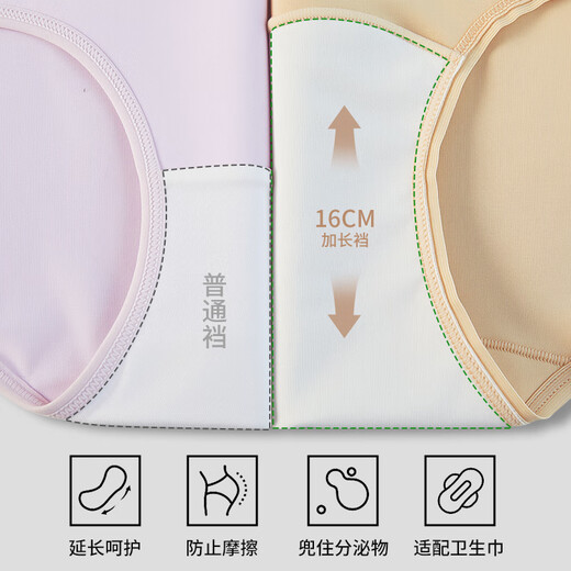 Urban Beauty Class A Cotton Women's Underwear Women's 100% Cotton 10A Antibacterial Extended File Girls Maillard Colored Briefs 4 Pairs L