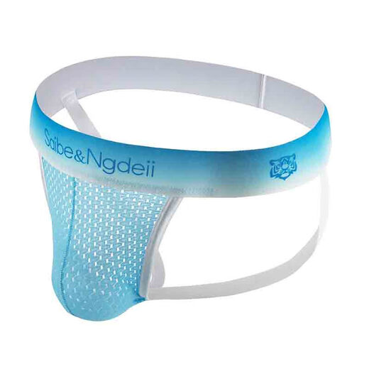 Japanese JP underwear men's summer breathable mesh thong men's sexy and fun free double thong pants men's short white + yellow + blue M size (recommended 90-115Jin Jin equals 0.5 kg